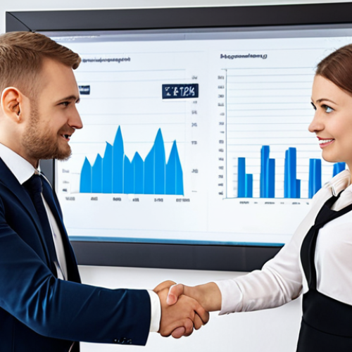 **

A confident electrical engineer in a modern office, shaking hands with a hiring manager. The scene emphasizes a successful salary negotiation. The background subtly displays charts and graphs related to salary data for электротехники in Moscow. Focus on professionalism and a sense of achievement.

**